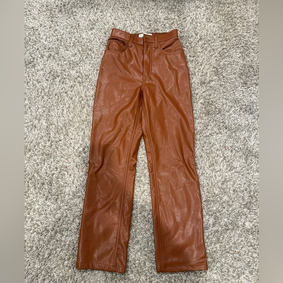 Brown Abercrombie & Fitch leather pants - Picture 1 of 2